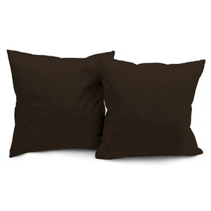 Microsuede Throw Pillows - Down Feather Filled - Modern, Chocolate - Set of 2 - Picture 1 of 3
