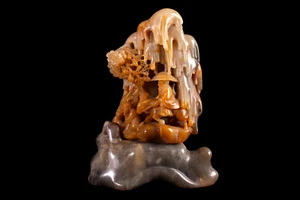 Eine antike Speckstein (Tianhuang (?) /-Gruppe, Zhang Guolao, China 19./20. Jh. - Bild 1 von 8