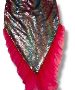 SWIM COVER UP MERMAID TAIL SZ 10/12 FLIP SEQUINS SHIMMERING PASTELS Great Cond! - Picture 1 of 7