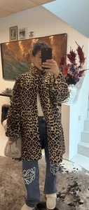 Shearling Coat Sandro Paris Leopard Lammfelljacke Mantel Bomba Celi Pelz N Leo - Bild 1 von 24