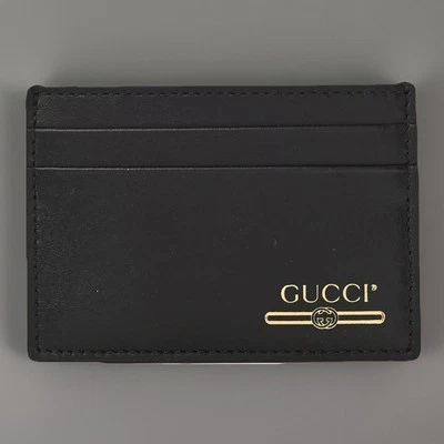 Cartera para tarjetas de cuero negra Gucci - ¡Nueva!  Garantía 100% Auténtica Foto 1 de 3