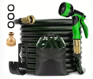 Garden Hose with Rubber Material Expandable Leakproof Rust Proof and High Pre... - Picture 1 of 12
