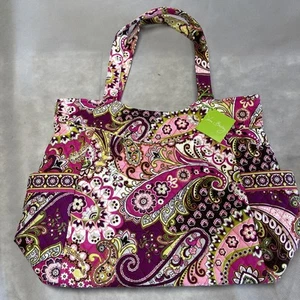 Vera Bradley VERY BERRY PAISLEY PLISSIERTE SCHULTERTASCHE BEUTELTASCHE 15”x13”x6” - Bild 1 von 14
