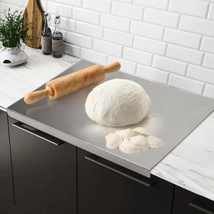 Tagliere spianatoia acciaio inox 30x40 bordo tappetino antiscivolo cucina - Foto 1 di 11