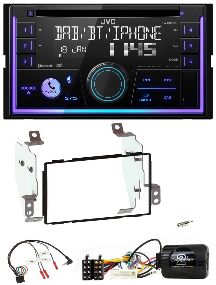 JVC Lenkrad USB 2DIN DAB Bluetooth CD Autoradio für Nissan Note E11 2009-2013 - Bild 1 von 4