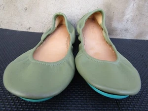Mint Tieks Gavrieli Folding Ballet Flats Olive GreenLeather Women's Travel US 10 - Picture 1 of 9