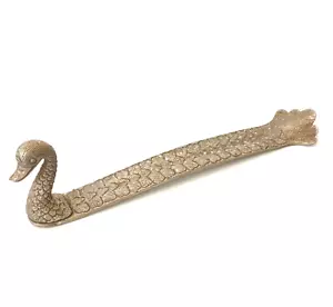 Letter Opener Page Weight Desk Accessory Antique Bronze Etched Swan - Picture 1 of 9
