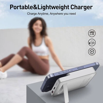 US 10000mAh Magnetic Power Bank Fast Wireless Charging Power For iPhone 16 15 14 - Image 1 of 4