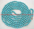 100 Inch Super Long Blue Turquoise Round Gemstone Beads Necklace 6/8/10mm