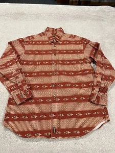 Vtg Woolrich Shirt Mens Large Southwestern Aztec Navajo Button Peru Long Sleeve - Picture 1 of 10