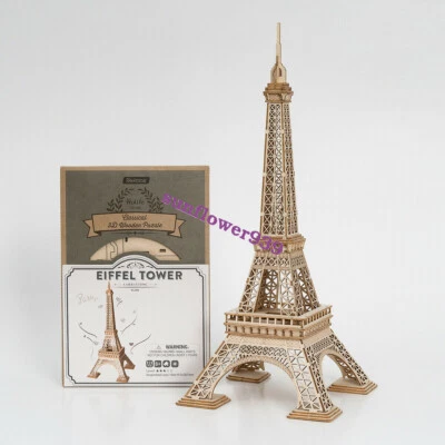 Robotime 3D Wooden Puzzle Eiffel Tower Model Kits DIY Toy Girls Boys Gift for - Image 1 of 2