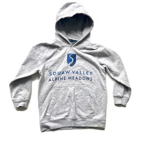 Squaw Valley Kids Sweatshirt 4-6 Hoody Alpine Meadows Ski Collector Rare Gray CA - Picture 1 of 8