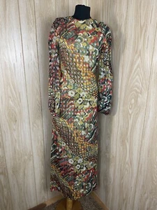 PORTER'S MADISON PSYCHEDELIC METALLIC SHEER MAXI DRESS HOSTESS *RARE HTF) SZ S - Picture 1 of 8