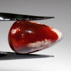 Ópalo de fuego mexicano en matriz 17 x 11 mm cabujón pera todo natural f-1282 - Imagen 1 de 1