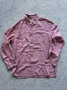 Woolrich Long Sleeve Button Shirt - Red - Large - Hemp/Organic Cotton - Picture 1 of 5