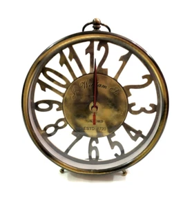 Brass Antique Table Clock, Nautical Maritime Desk Clock, Home & Office Decor - Picture 1 of 8