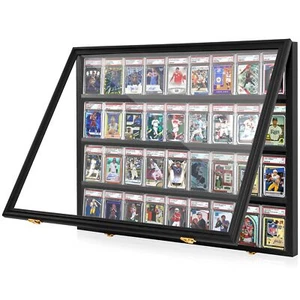 Vitrina de tarjetas coleccionables graduada 36 deporte béisbol fútbol PSA losas gabinete - Imagen 1 de 7