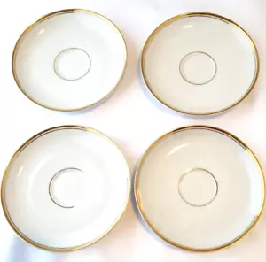 Lot 4 Europa Fine Porcelain Anniversary weiß mit Goldrand Untertasse Teller - Bild 1 von 8