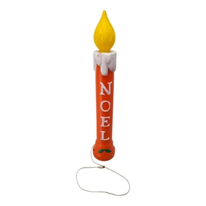 1988 TPI Blow Mold Noel Frosted Top Red Christmas Candles 39" Decor - Picture 1 of 7