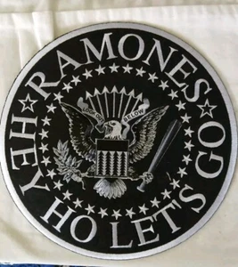 The Ramones großer bestickter Rückenaufnäher rund Hey Ho Let's Go Punk Rock 9" x 9" - Bild 1 von 2