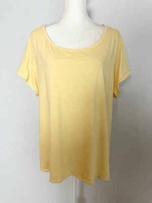 Coldwater Creek Womens T-Shirt Top Size 2X Yellow Scoop Neck Short Sleeves - Image 1 of 4