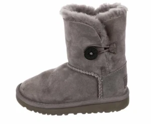 UGG Girl’s Bailey Button Boots Size 8 Toddler Winter Shoes Leather Authentic - Picture 1 of 5