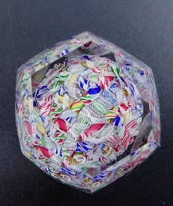 Faceted Antique Baccarat Macedoine Scrambled Filligree Paperweight - Picture 1 of 16