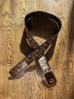 Christian dior Vintage Monogram Trotter Print Logo Brown Belt 70 26-30 in 70s - Image 1 of 4