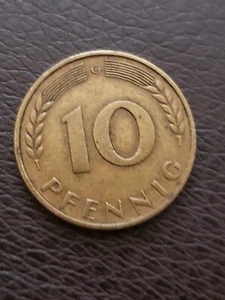 ALEMANIA # 10 peniques 1950 G República Federal de Alemania ¡genial! (100% genuino) - Imagen 1 de 10