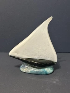 RARE Art Deco Glass Handmade Sail Boat - Picture 1 of 5