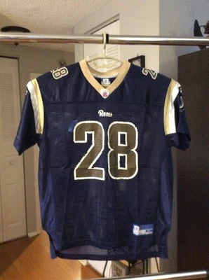 Camiseta Rams Marshall Faulk Azul Juvenil Niños Extra Grande XL 18-20 Reebok Foto 1 de 2