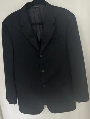 Chaqueta Blazer Abrigo Deportivo Donna Karan Signature 42 L Negro Cachemira Tres Botones Foto 1 de 4