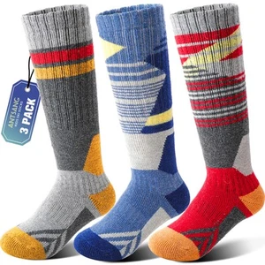 Kids Merino Wool Ski Socks for Boys Girls Teen Thermal Warm Thick Winter Hiki... - Picture 1 of 7