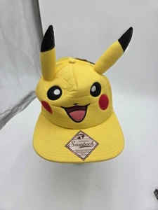 Pokemon Pikachu Hat Cap Snap Back Yellow 3D Ears Mesh Trucker Youth One Size - Picture 1 of 10