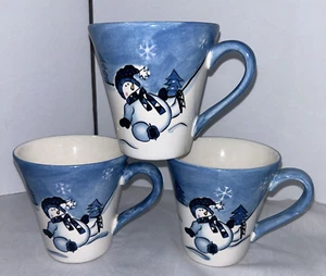 3 tazze da caffè Hidden Valley Cambridge Potteries pupazzo di neve fiocchi di neve ho pattinaggio - Foto 1 di 7
