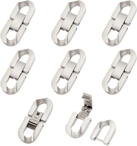 UNICRAFTALE 8 Sets 28mm 304 Stainless Steel Fold Over Clasps Oval Jewelry - Picture 1 of 5