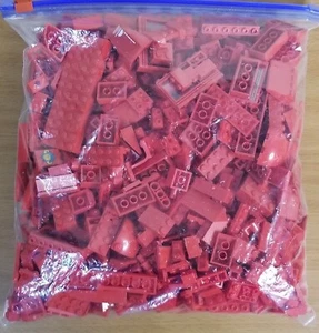 LEGO 1.5 lb+ Lote a granel de ladrillos rojos placas prendedores piezas especiales etc. - Imagen 1 de 6