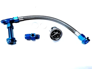 STAINLESS STEEL DUEL FEED FUEL LINE HOLLEY 650/750 CARBURETOR WITH 9-15LB GAUGE - Picture 1 of 1