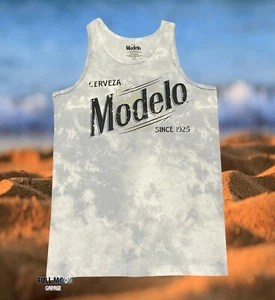 New Modelo Especial Washed Beer Retro Logo Men's Vintage Tank Top T-Shirt - Picture 1 of 2