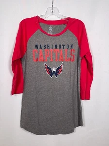 Washington Capitals NHL Gray Raglan T-Shirt Girl's SMALL 4-6 - Picture 1 of 8