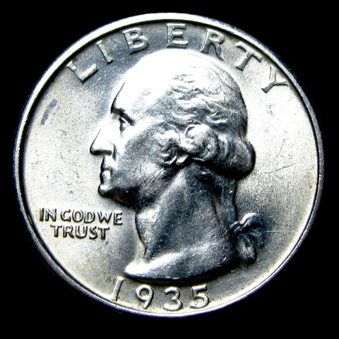 1935-S Washington Quarter Silver ---- Gem BU Coin   ---- #GG118 Cover