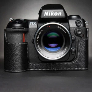 2024 Handmade Genuine Real Leather Half Camera Case Cover Bag For Nikon F100 F80 - Picture 1 of 14