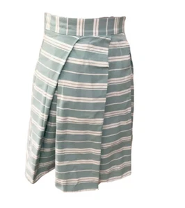 CUE Vintage Mint/White Box Pleat Skirt. Size 6. GUC - Picture 1 of 6