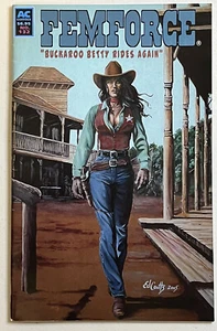 FEMFORCE #132 AC COMICS BUCKAROO BETTY GOOD GIRL WESTERN HTF LOW PRINT RUN - Picture 1 of 11