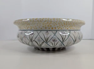 MacKenzie Childs Tureen Bearded Iris Serving Salad Pottery Soup Bowl - Picture 1 of 15