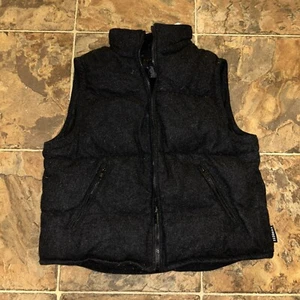 Express Men's Black Zip Wool Puffer Vest Size S - Picture 1 of 6