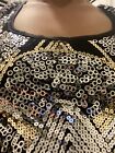 Vintage Summer Gold Silver Sequin Wedding Sexy Mini Cocktail Party Dress S 8