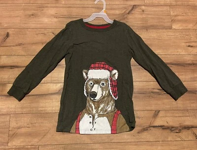 Camisa Carter's Graphic Bear manga larga niño talla 8 ~ Usada en Excelente Condición Foto 1 de 4