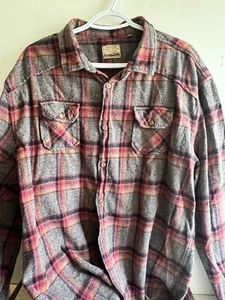 Free Nature Shirt Mens XX-Large Red Gray Plaid Flannel Outdoors Button-Up - Picture 1 of 10