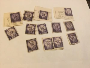 RARE 3 CENT LIBERTY US POSTAGE STAMPS PURPLE LADY STATUE OF LIBERTY 13 STAMPS - Picture 1 of 3